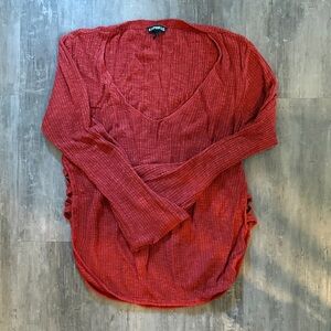 Express Red V-Neck Sweater